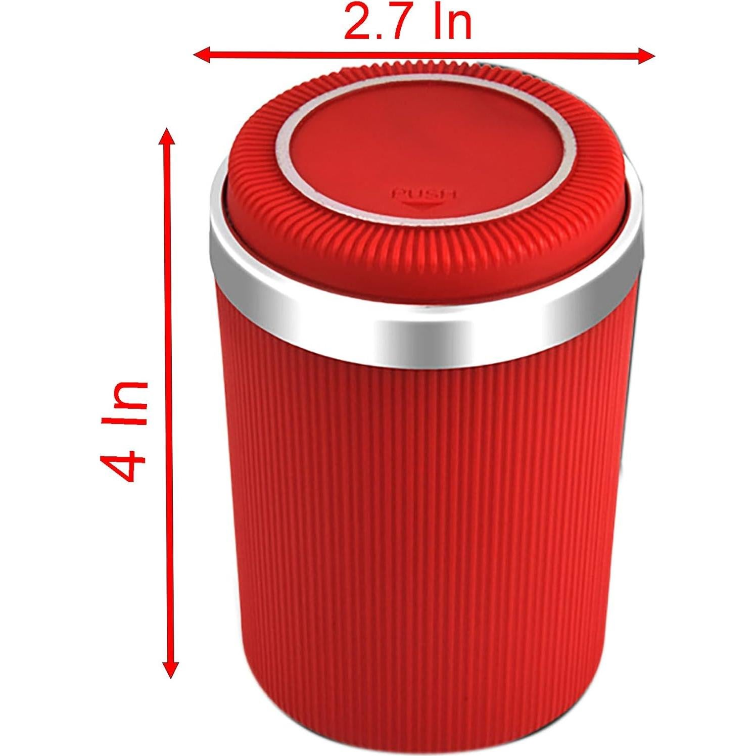 Cenicero con Tapa YIKANGHENG Acero Inoxidable Rojo 10.16 cm
