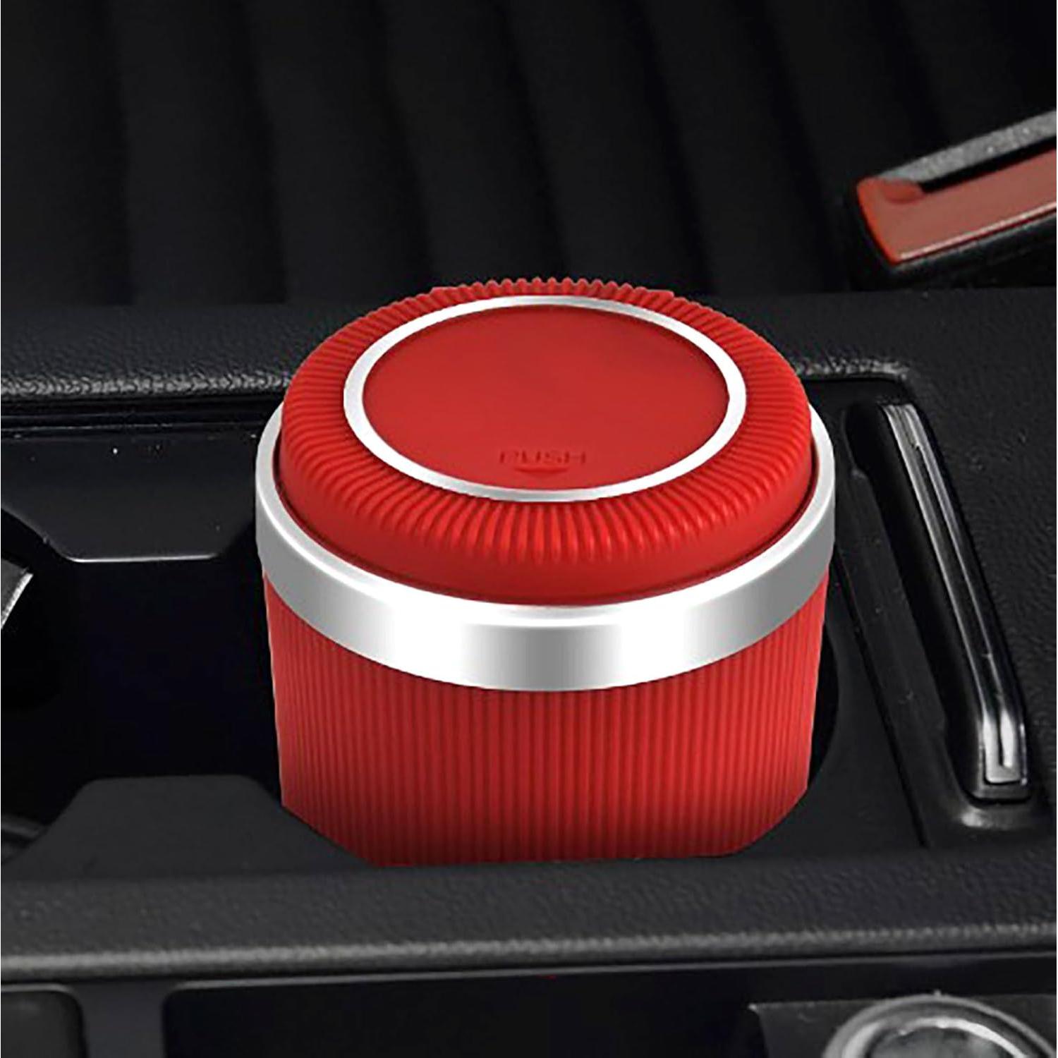 Cenicero con Tapa YIKANGHENG Acero Inoxidable Rojo 10.16 cm