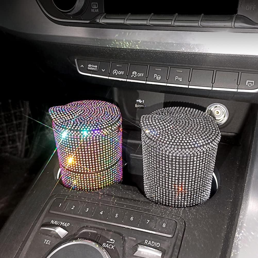 Cenicero de Coche Ikasus con Luz LED Azul y Rhinestones