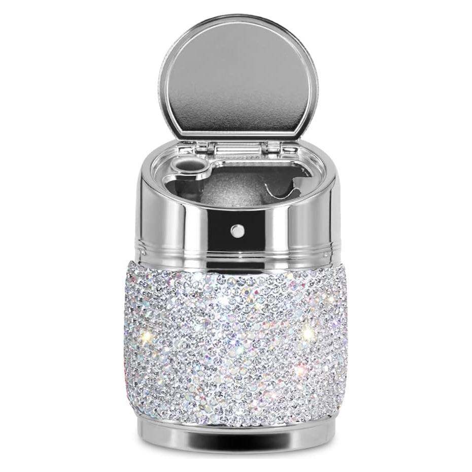 Cenicero de Auto Portátil eing de Acero Inoxidable Plata