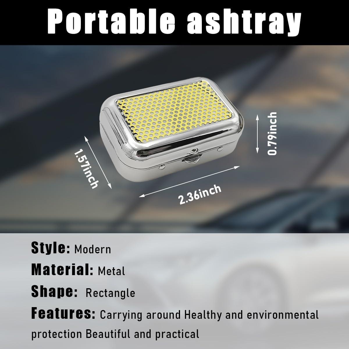 Cenicero Portátil Yourkar de Acero Inoxidable Amarillo