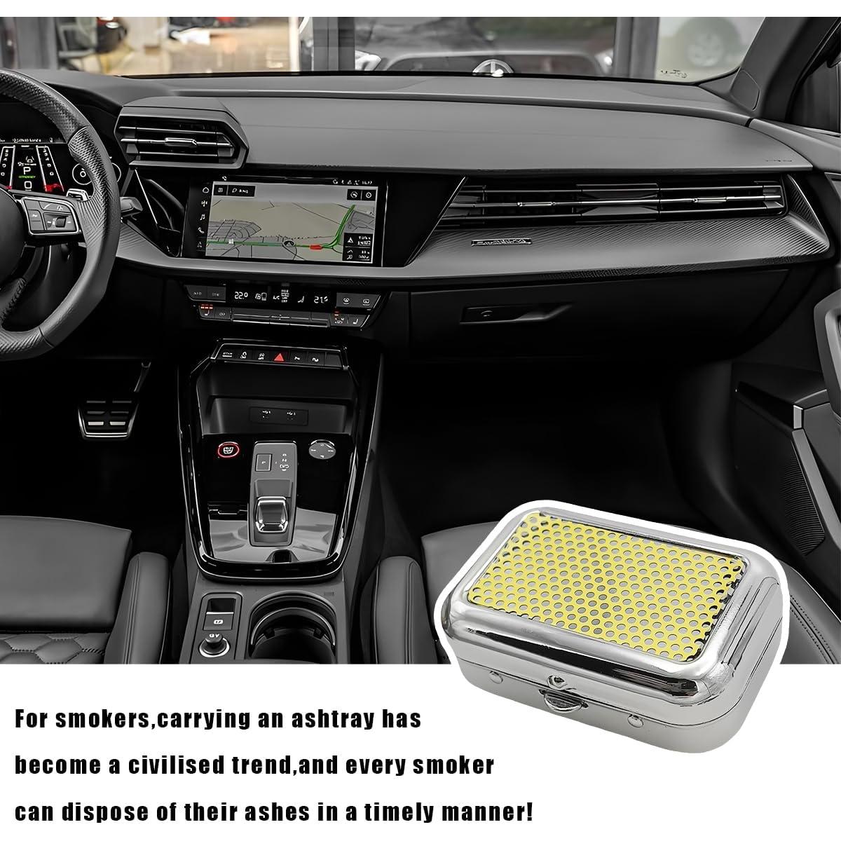 Cenicero Portátil Yourkar de Acero Inoxidable Amarillo