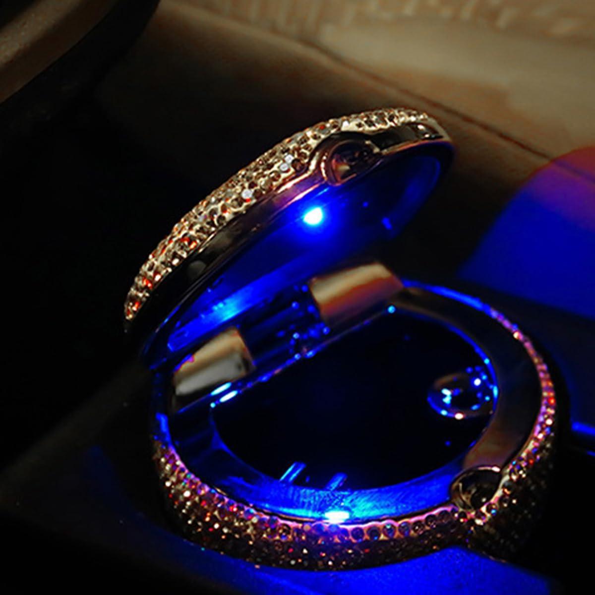 Cenicero de Coche BESULEN Cilindro Blanco con Luz LED