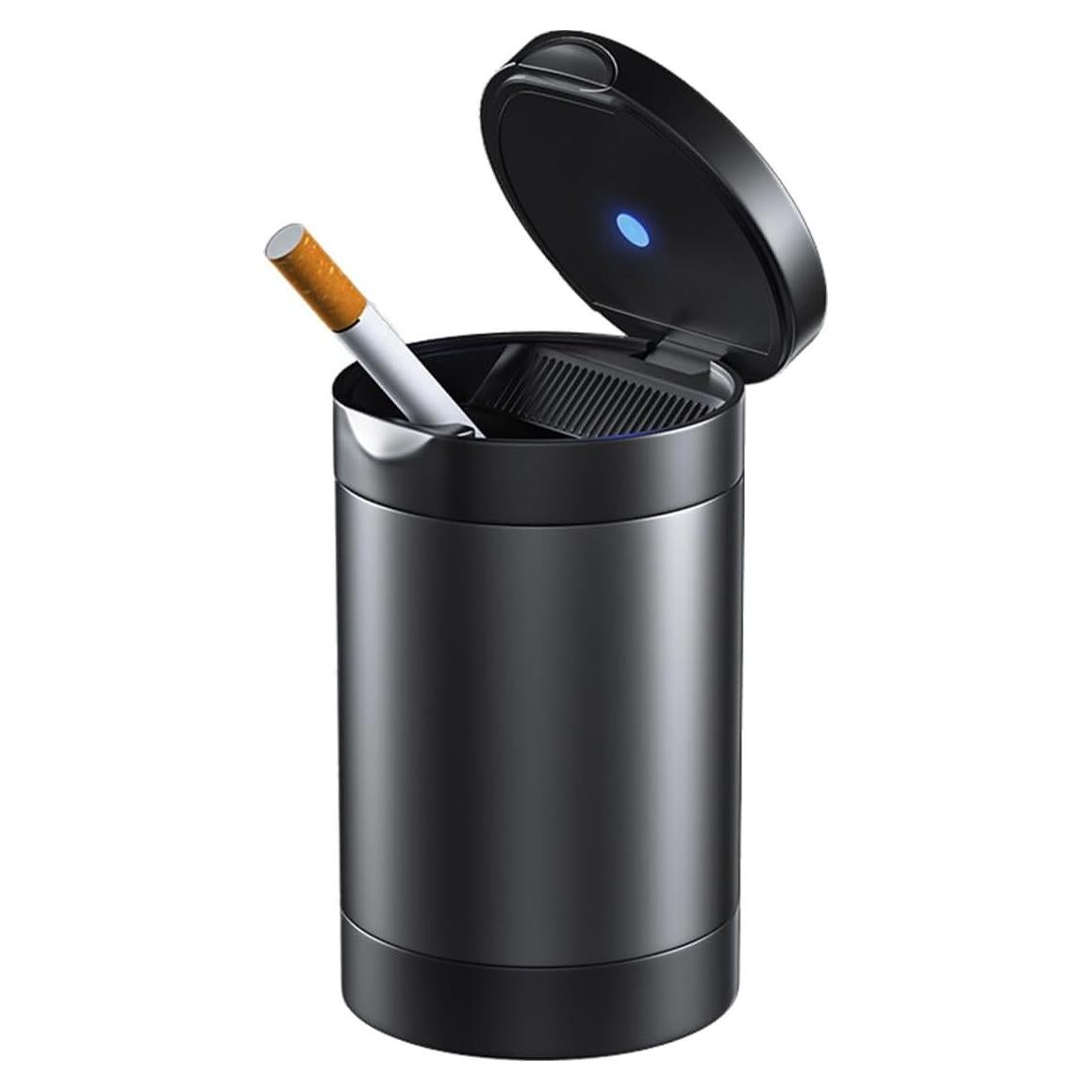 Cenicero de Auto Augeny con Tapa y Luz LED Azul - Gris