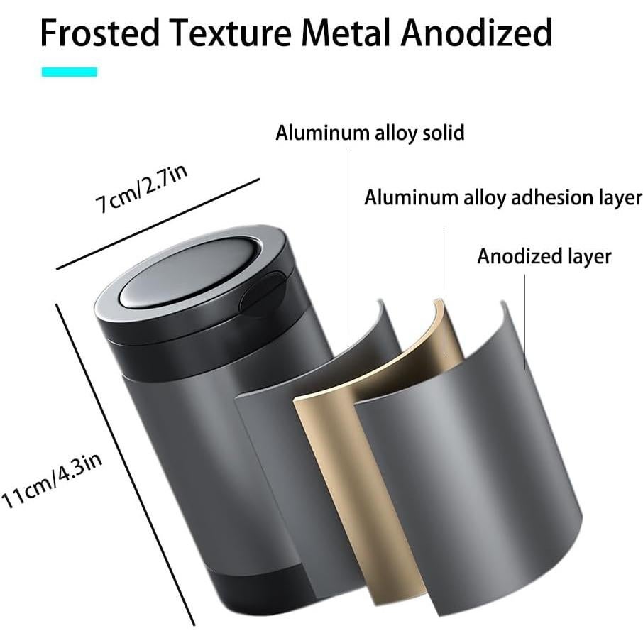 Cenicero de coche Tmengdao YHG01 con luz LED y tapa gris