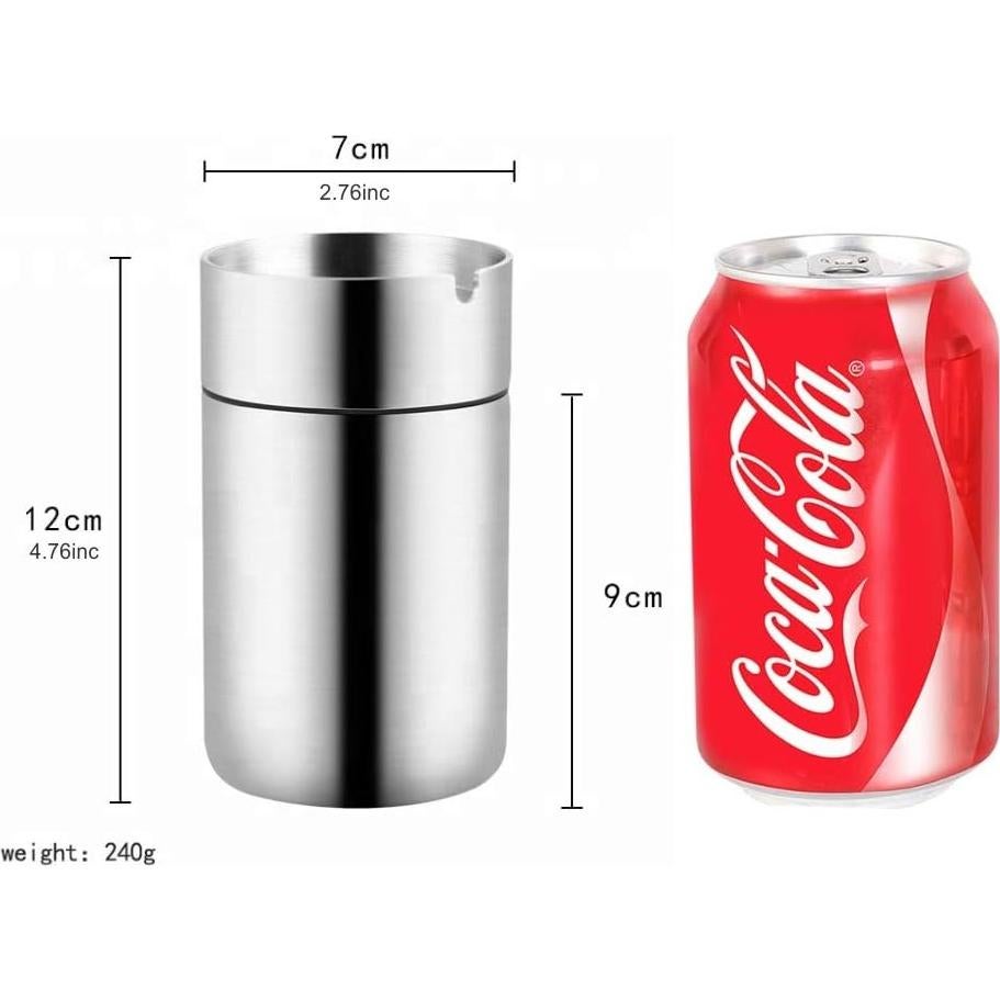 Cenicero de Acero Inoxidable OTOLIMAN para Coche Plata
