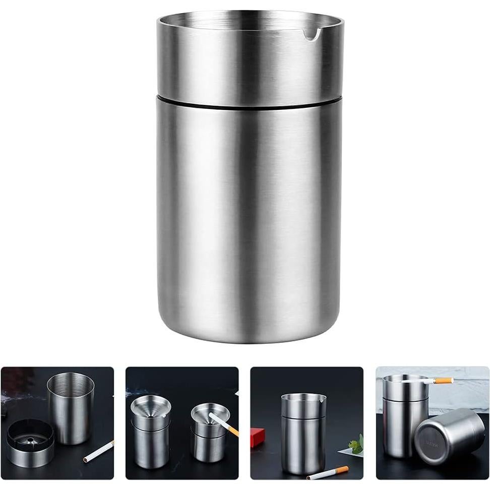 Cenicero de Acero Inoxidable OTOLIMAN para Coche Plata