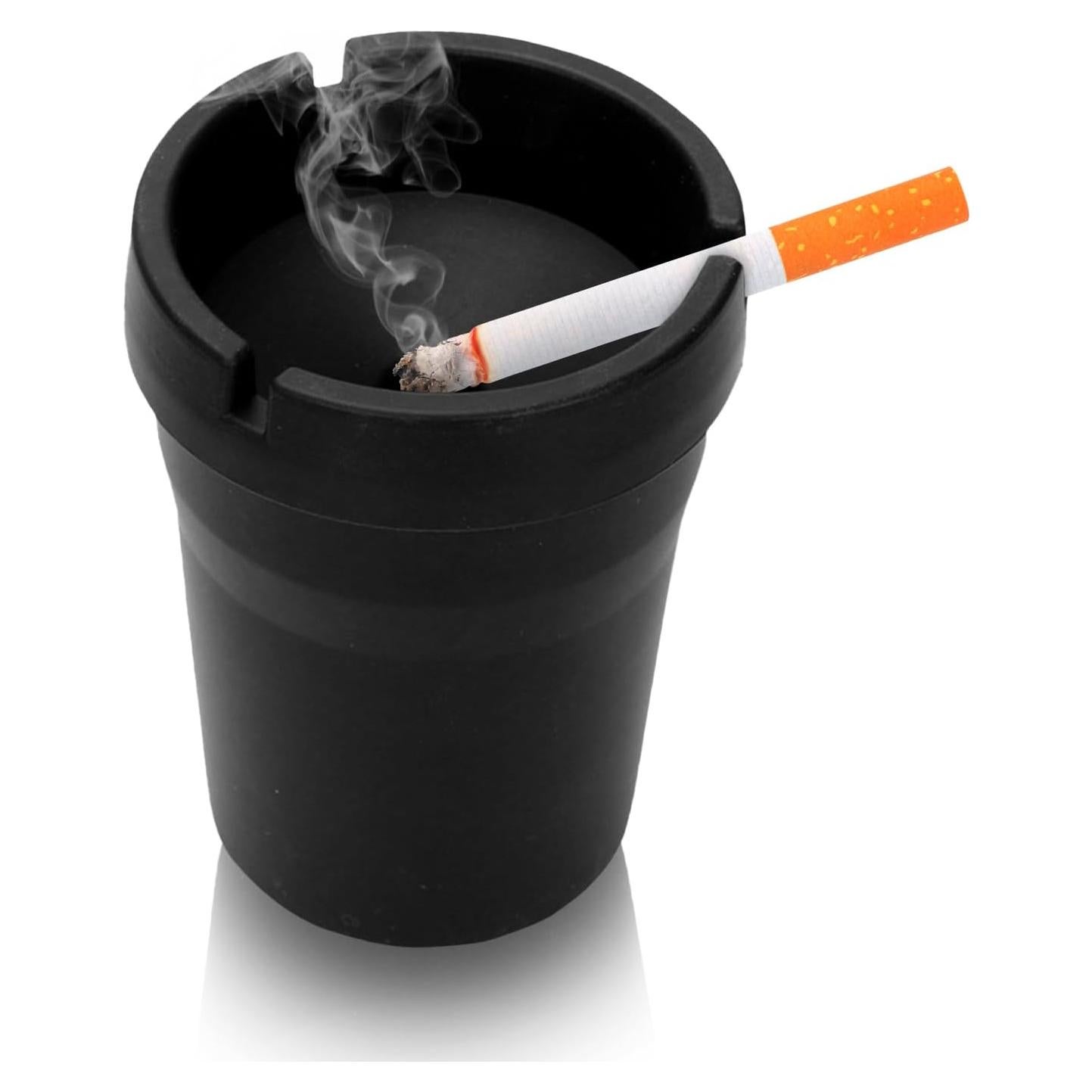 Cenicero de Coche Gliry Mini Cubo Basura Portátil Negro
