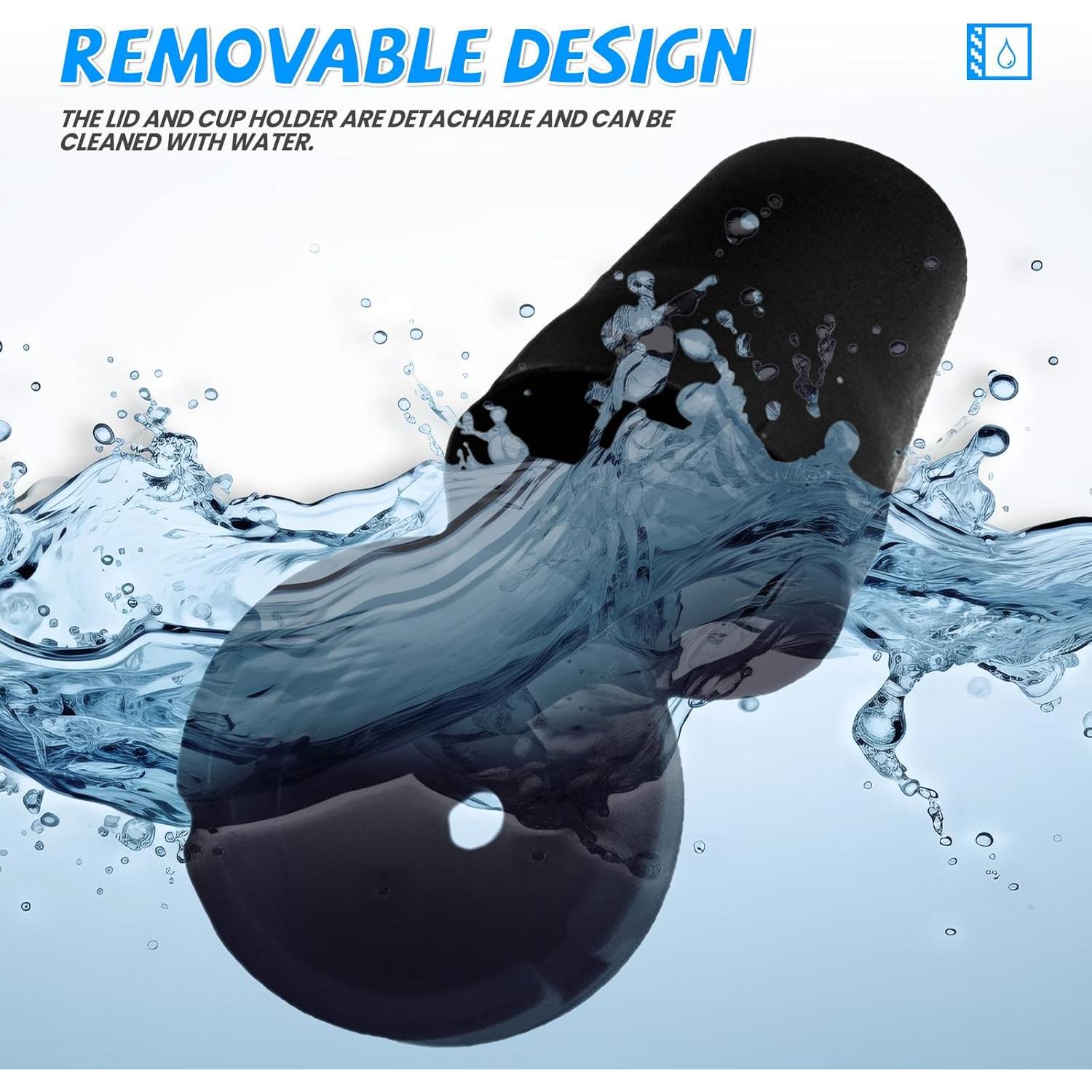 Cenicero de Coche Gliry Mini Cubo Basura Portátil Negro