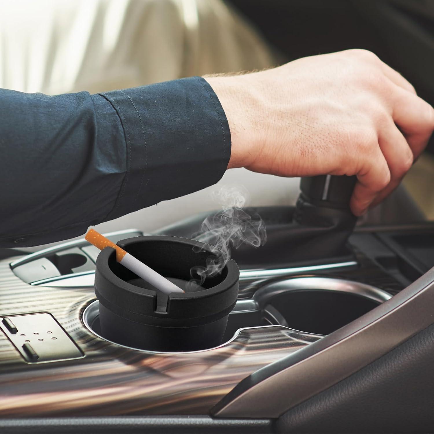 Cenicero de Coche Gliry Mini Cubo Basura Portátil Negro