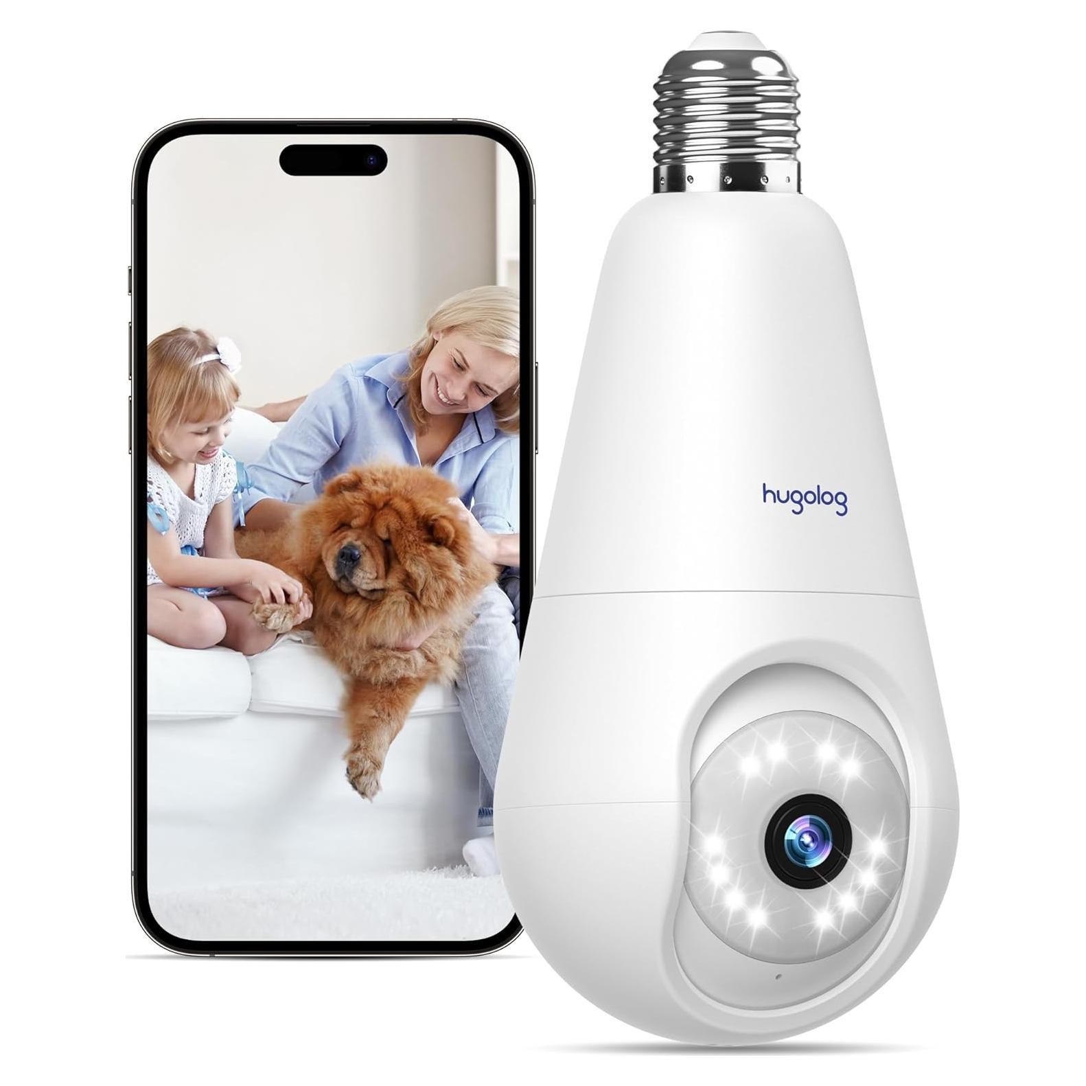 Cámara de Seguridad Hugolog 2K Inalámbrica con Visión Nocturna