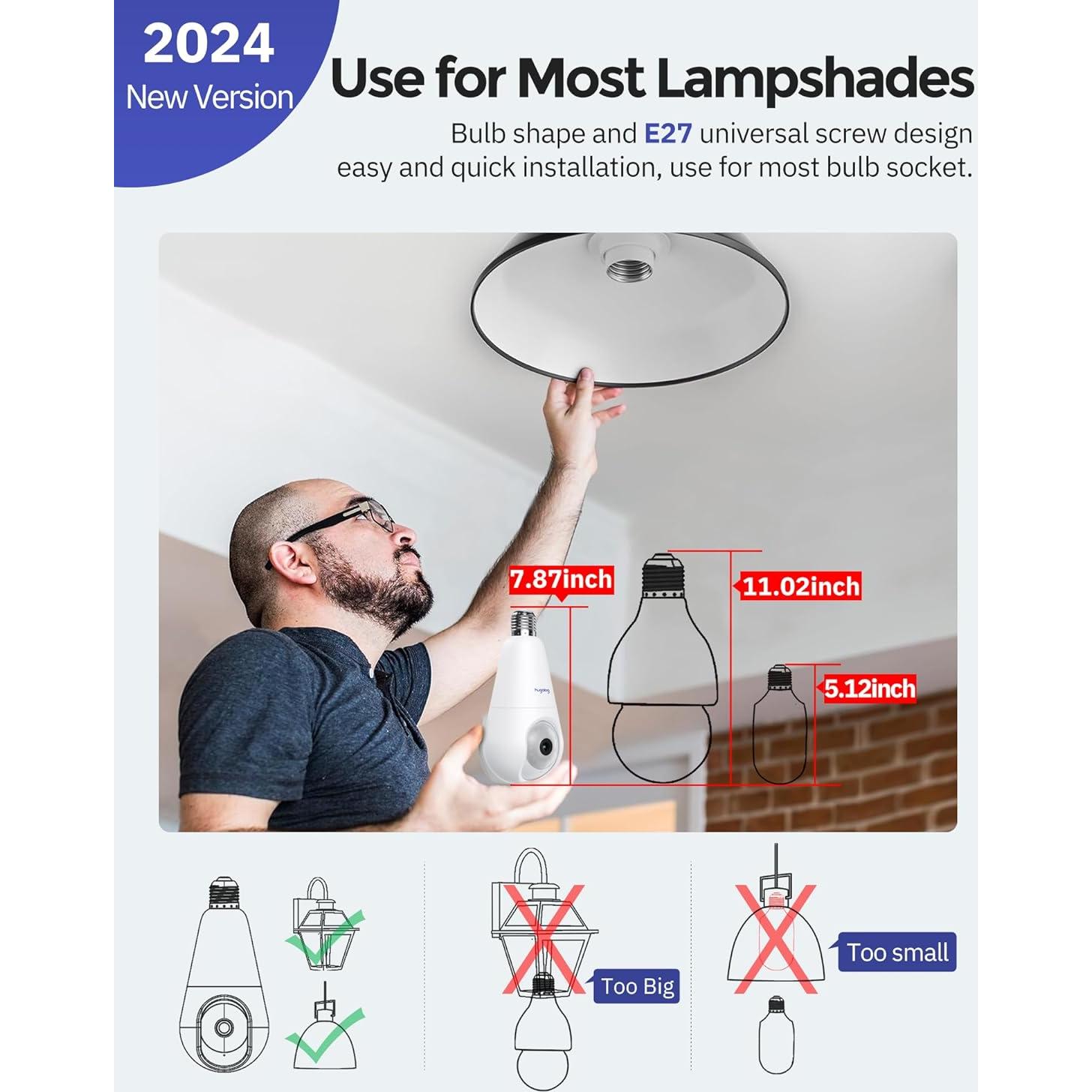 Cámara de Seguridad Hugolog 2K Inalámbrica con Visión Nocturna