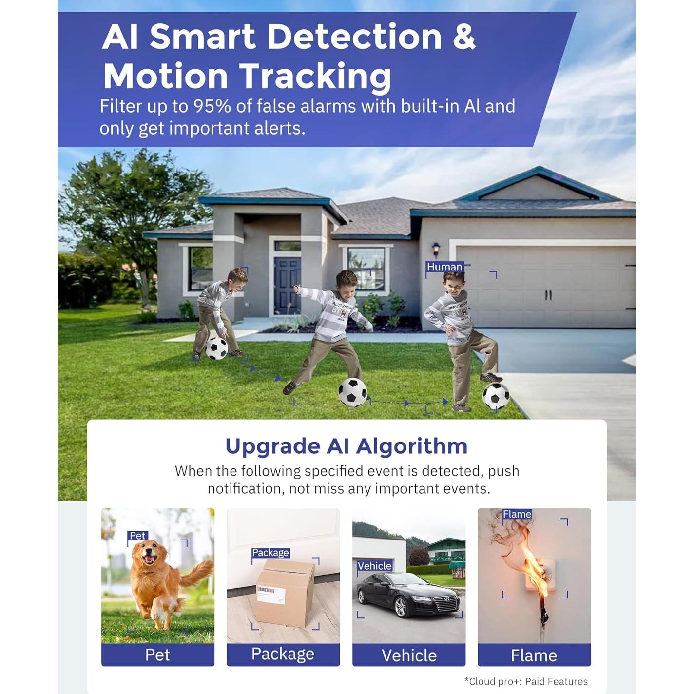 Cámara de Seguridad Hugolog 2K Inalámbrica con Visión Nocturna