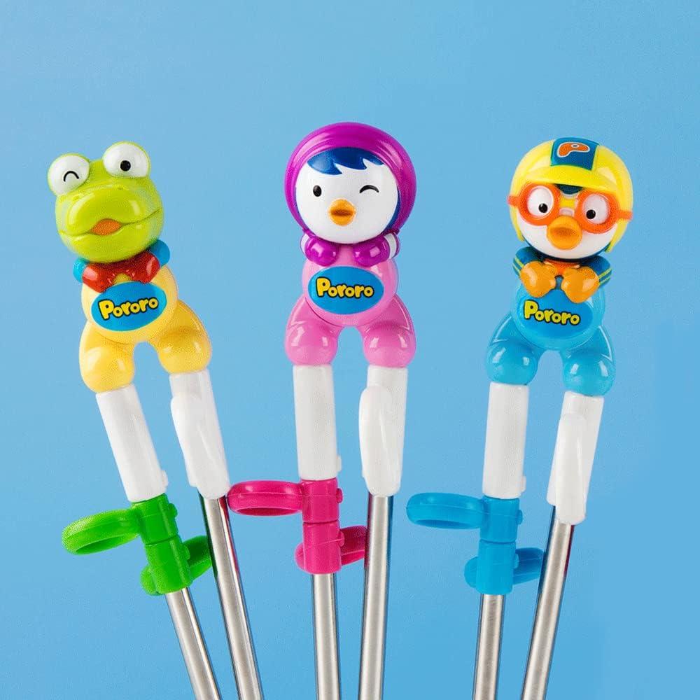 Palillos de Entrenamiento Pororo Edison Niños Diestros Acero Inoxidable