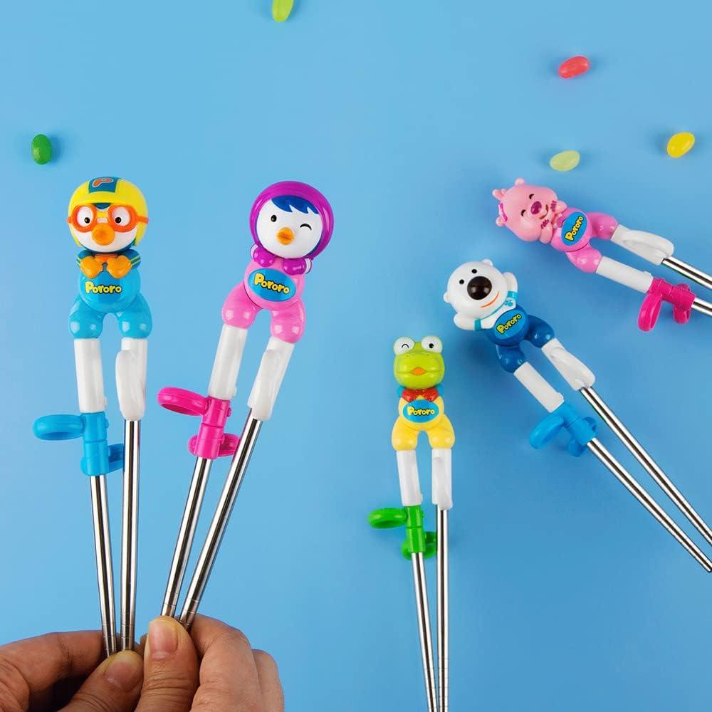Palillos de Entrenamiento Pororo Edison Niños Diestros Acero Inoxidable