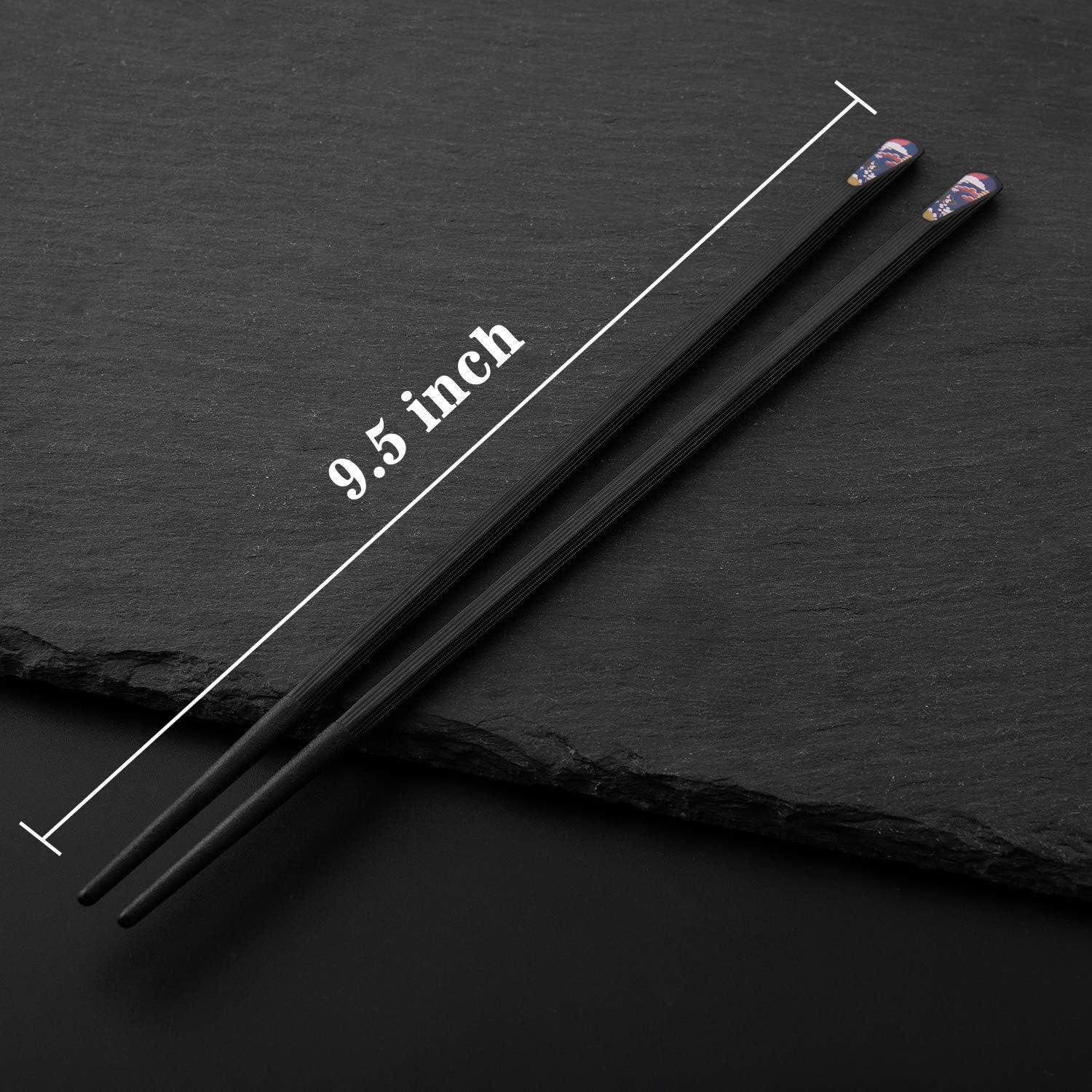 Palillos Reutilizables de Fibra de Vidrio SUPJOYES - 6 Pares Antideslizantes 24.1 cm