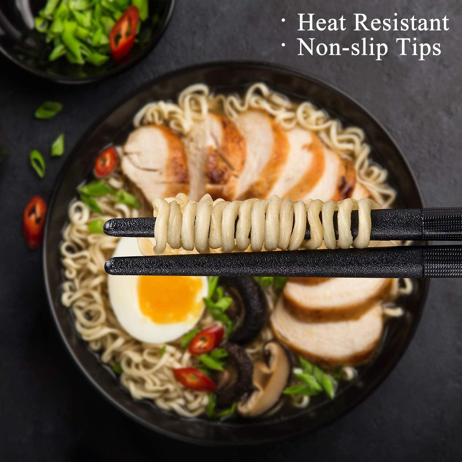 Palillos Reutilizables de Fibra de Vidrio SUPJOYES - 6 Pares Antideslizantes 24.1 cm