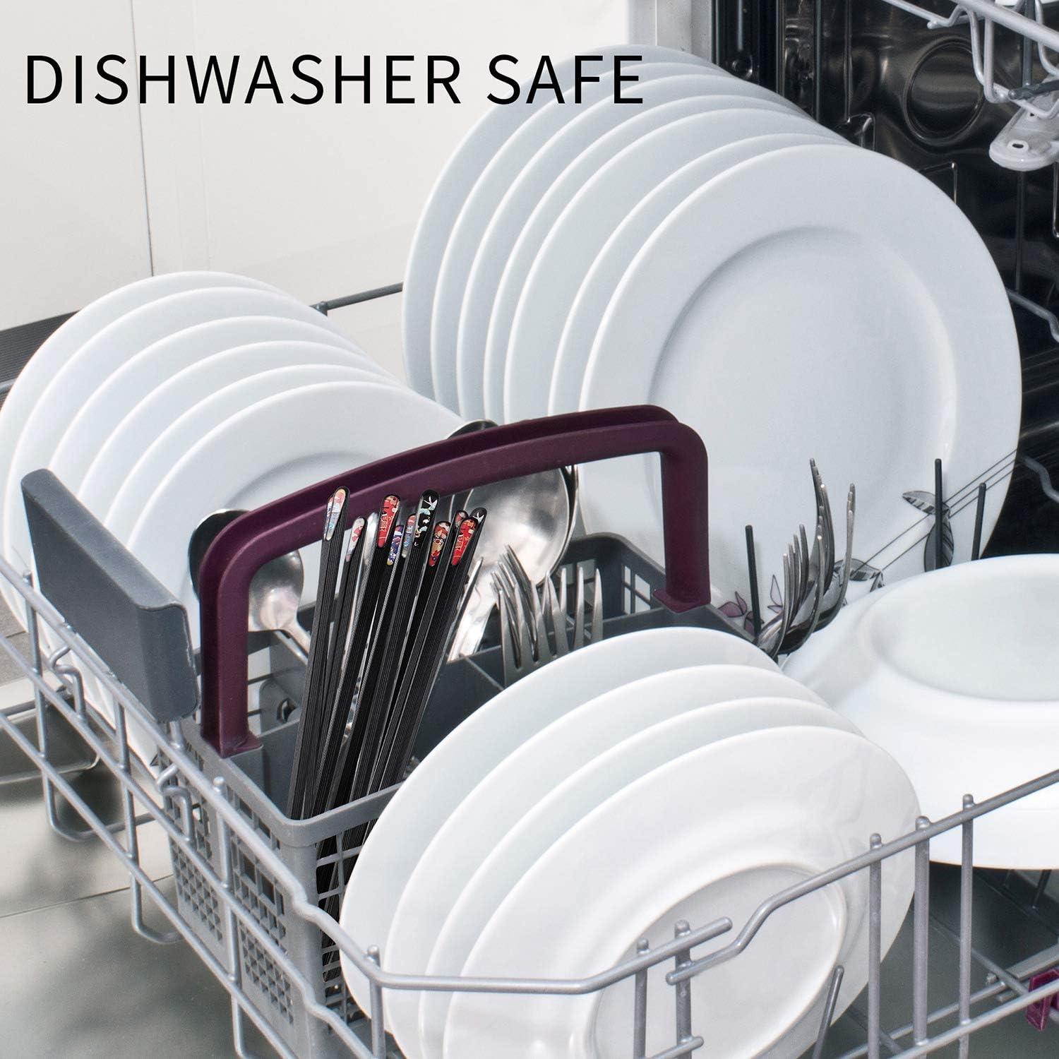 Palillos Reutilizables de Fibra de Vidrio SUPJOYES - 6 Pares Antideslizantes 24.1 cm