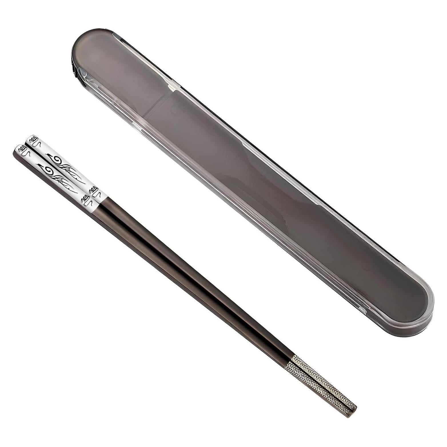 Palillos Portátiles de Acero Inoxidable ITXIYC Fénix Negro 21.1 cm