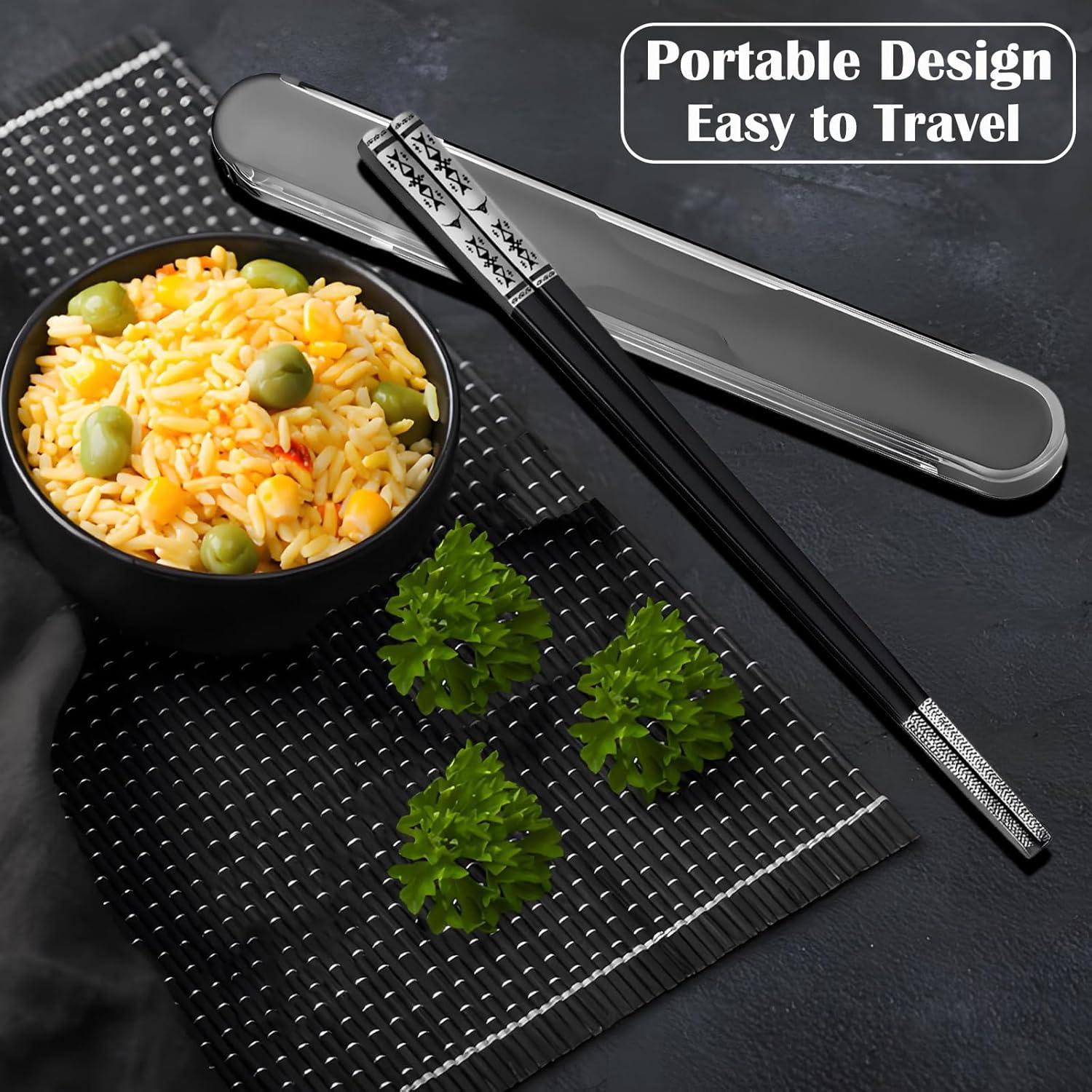 Palillos de metal reutilizables GTIEDIK 1 par acero inoxidable