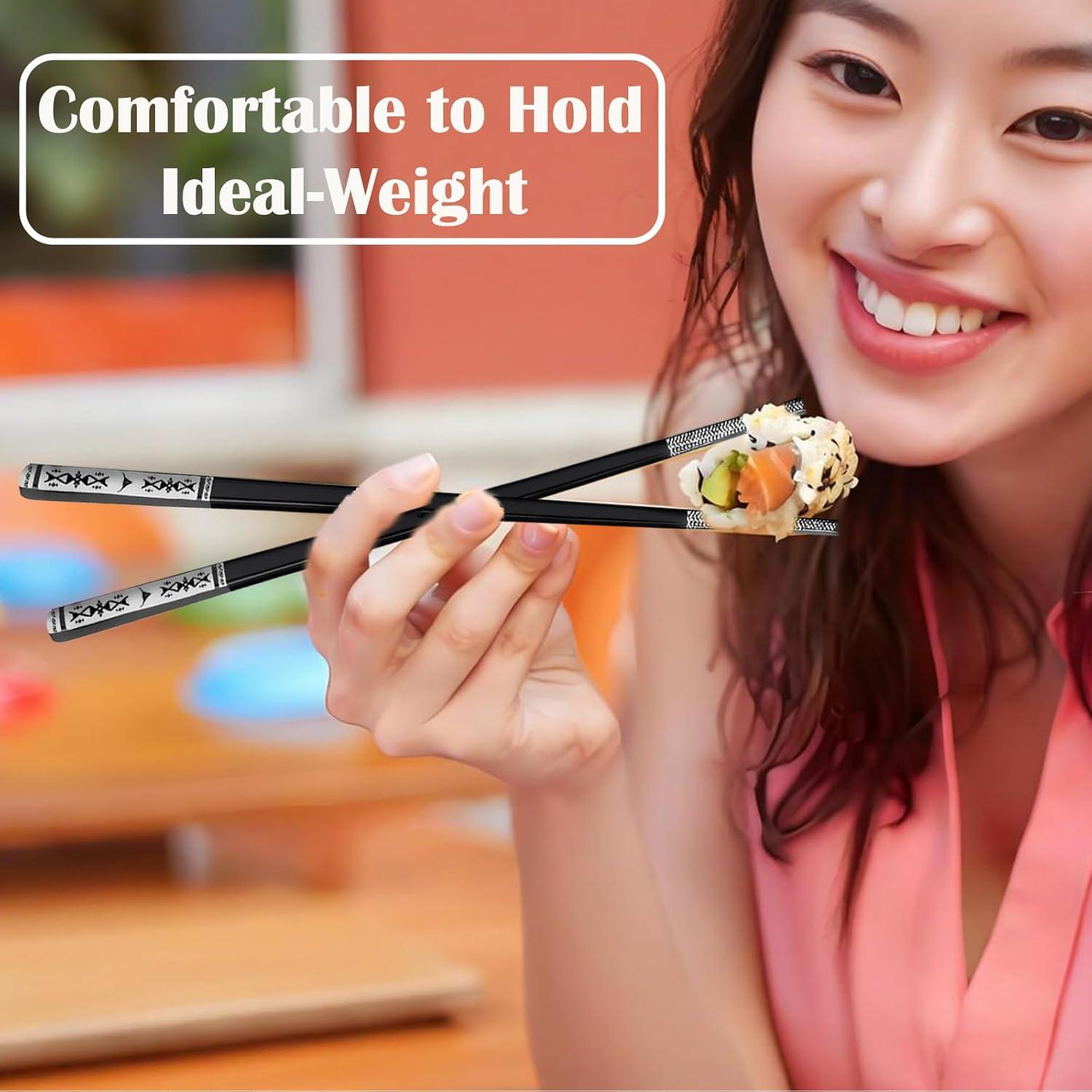 Palillos de metal reutilizables GTIEDIK 1 par acero inoxidable