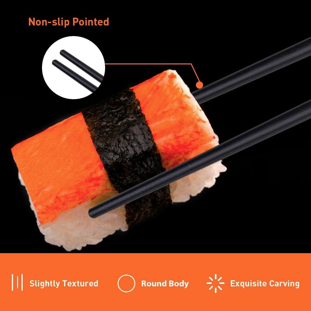 Palillos Premium VIWIK 5 Pares Acero Inoxidable Dorado 24.4cm