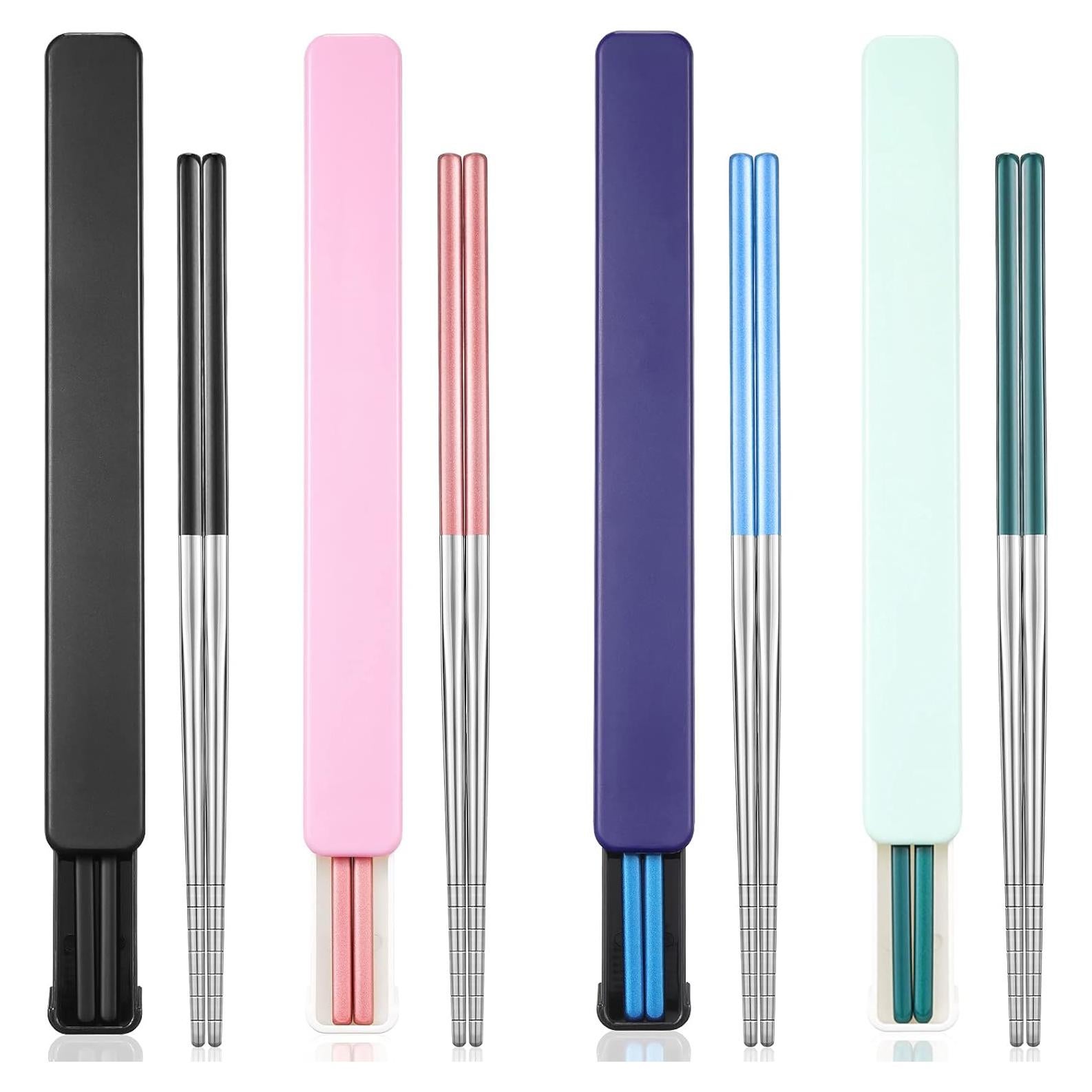 Palillos Portátiles Reutilizables Patelai 21 cm Acero Inoxidable