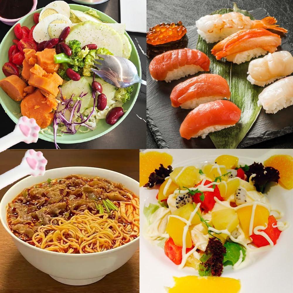 Palillos Reutilizables de Gato con Huellas Rosadas - 2 Pares