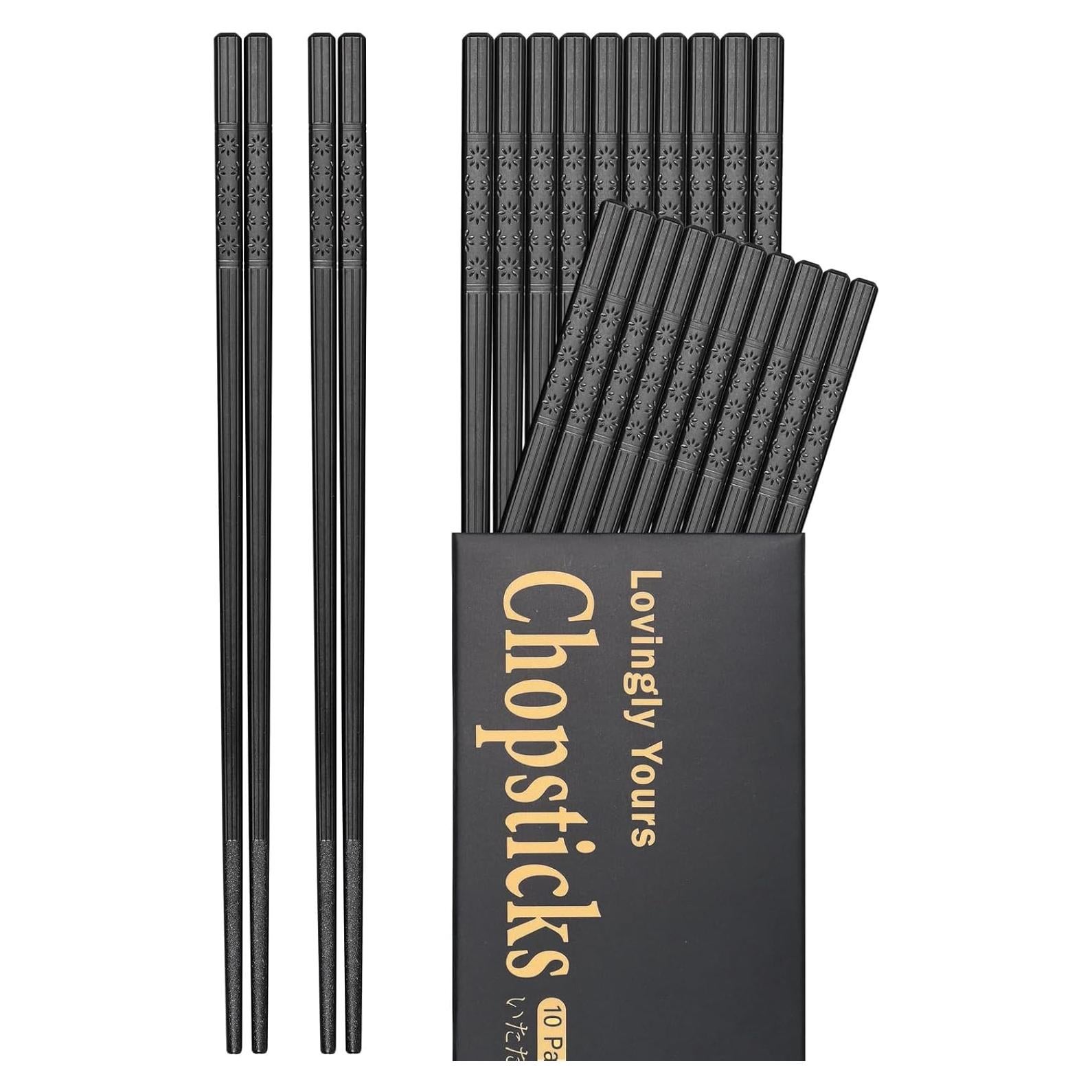 Palillos Reutilizables Amorosamente Tuyos 10 Pares 24 cm Negros