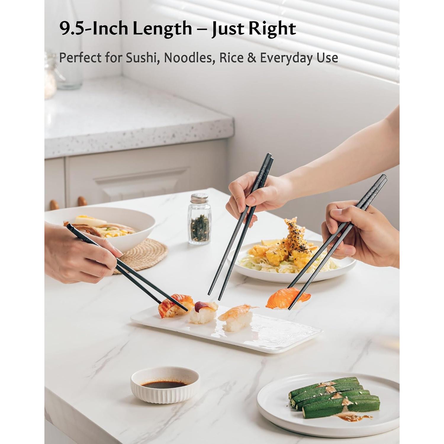 Palillos Reutilizables Amorosamente Tuyos 10 Pares 24 cm Negros