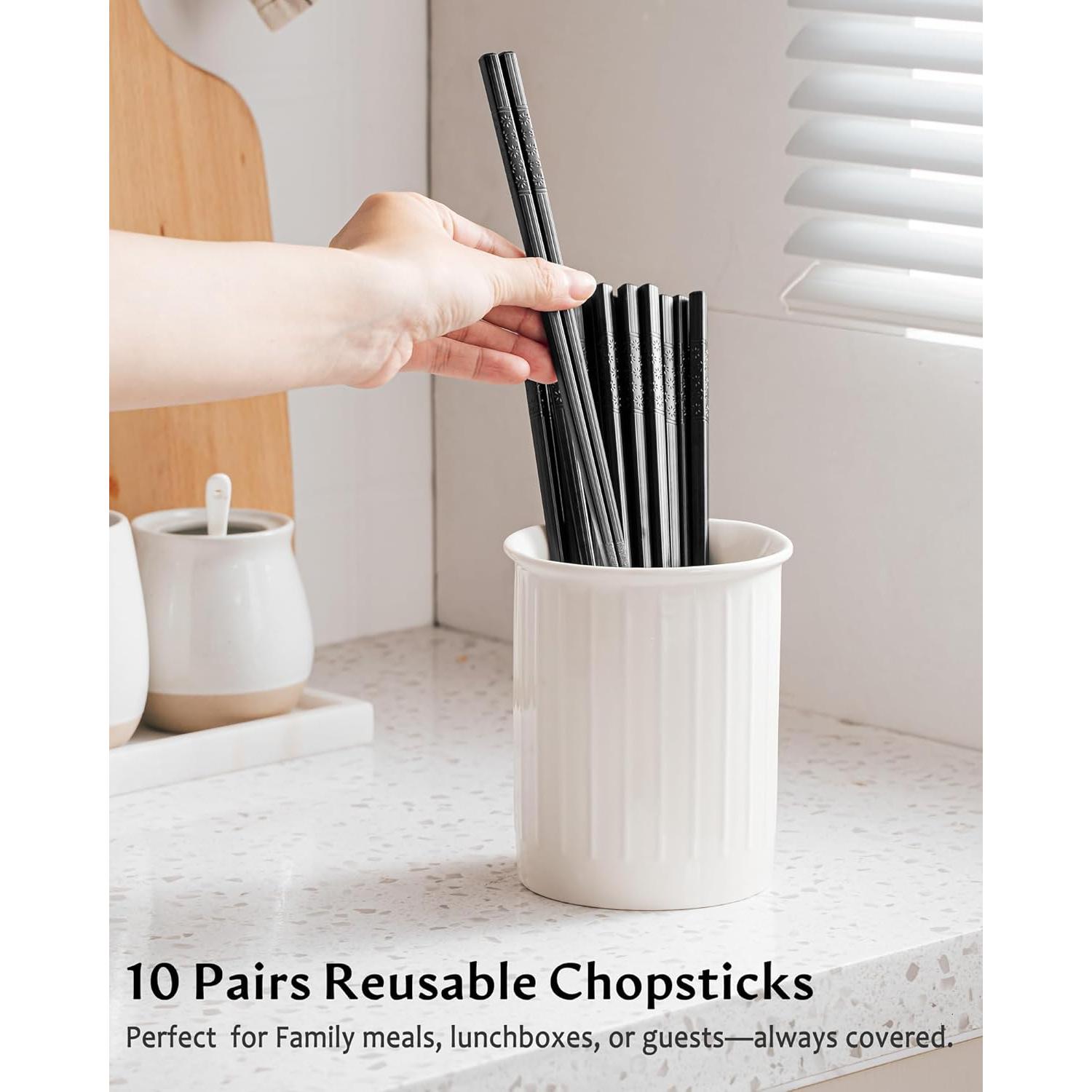 Palillos Reutilizables Amorosamente Tuyos 10 Pares 24 cm Negros