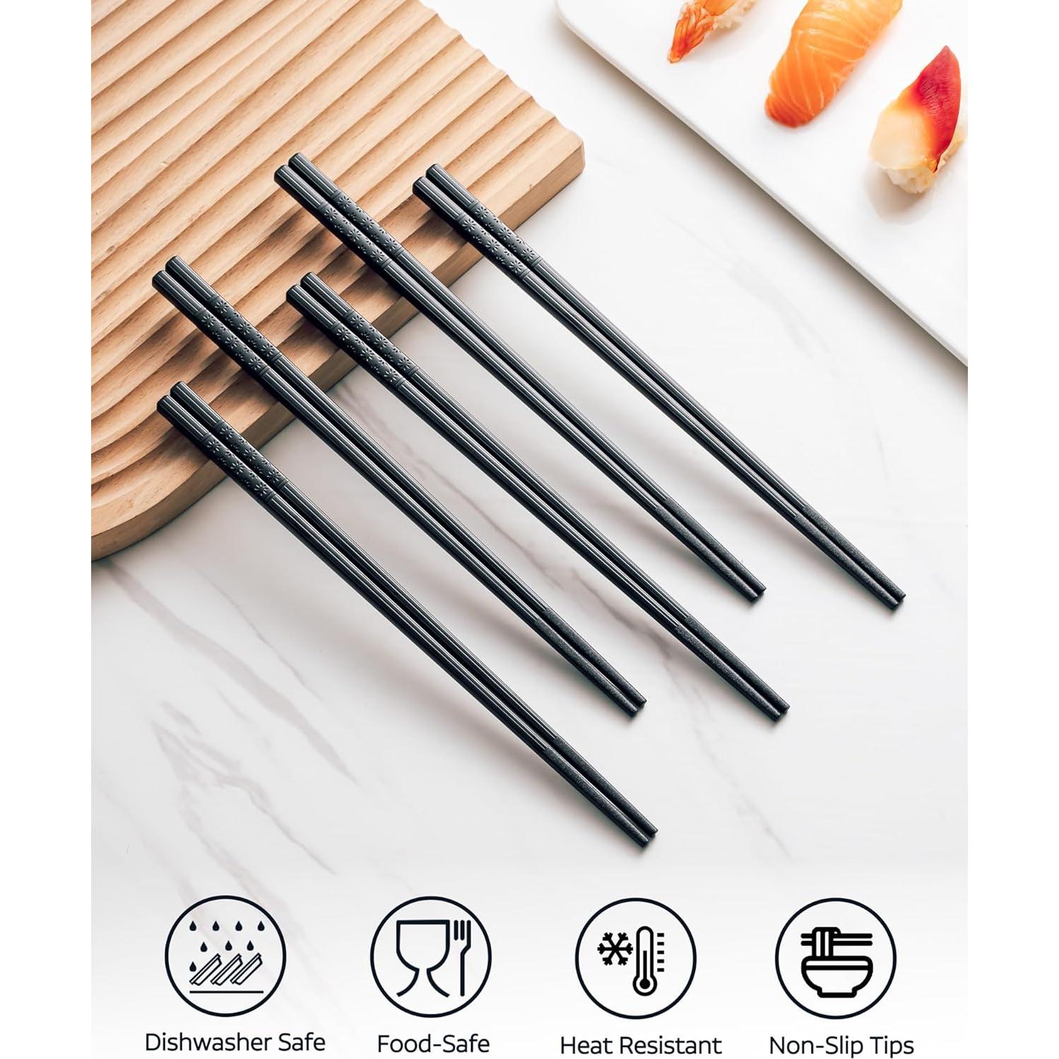 Palillos Reutilizables Amorosamente Tuyos 10 Pares 24 cm Negros