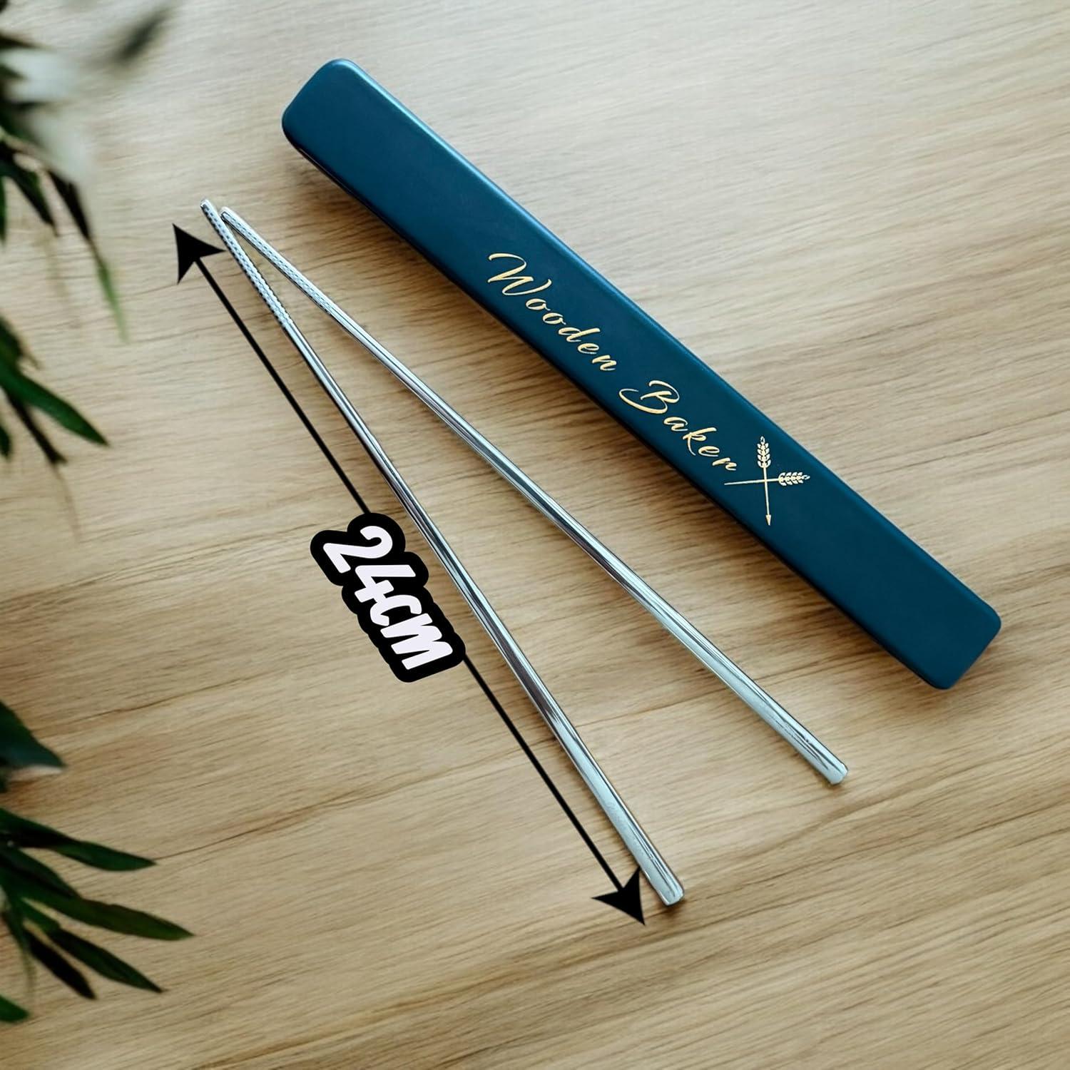 Palillos de Acero Inoxidable 316 Wooden Baker - Antideslizantes 21cm/24cm