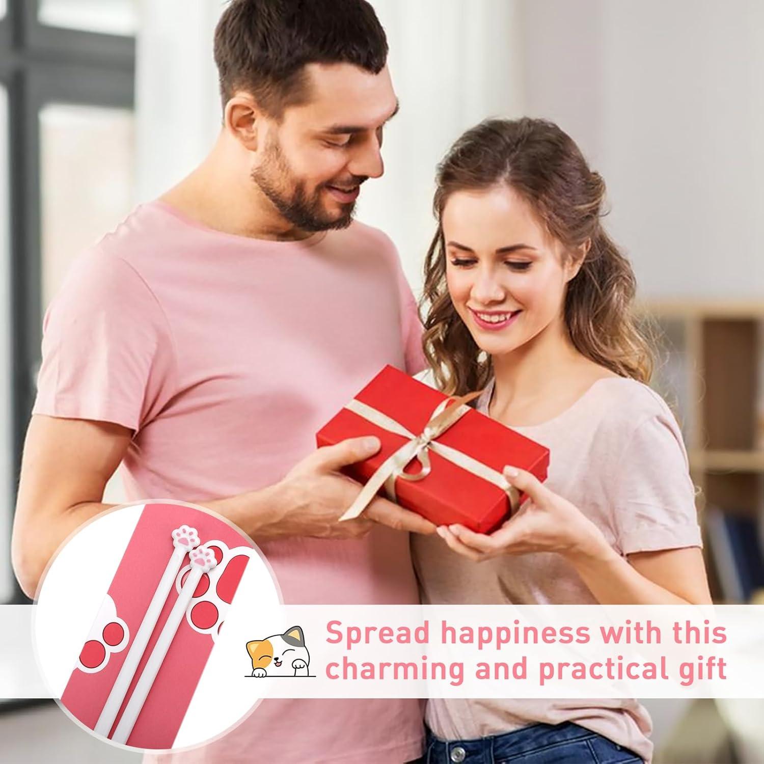 Palillos de Gato Rosa Antideslizantes - 2 Pares Creativos