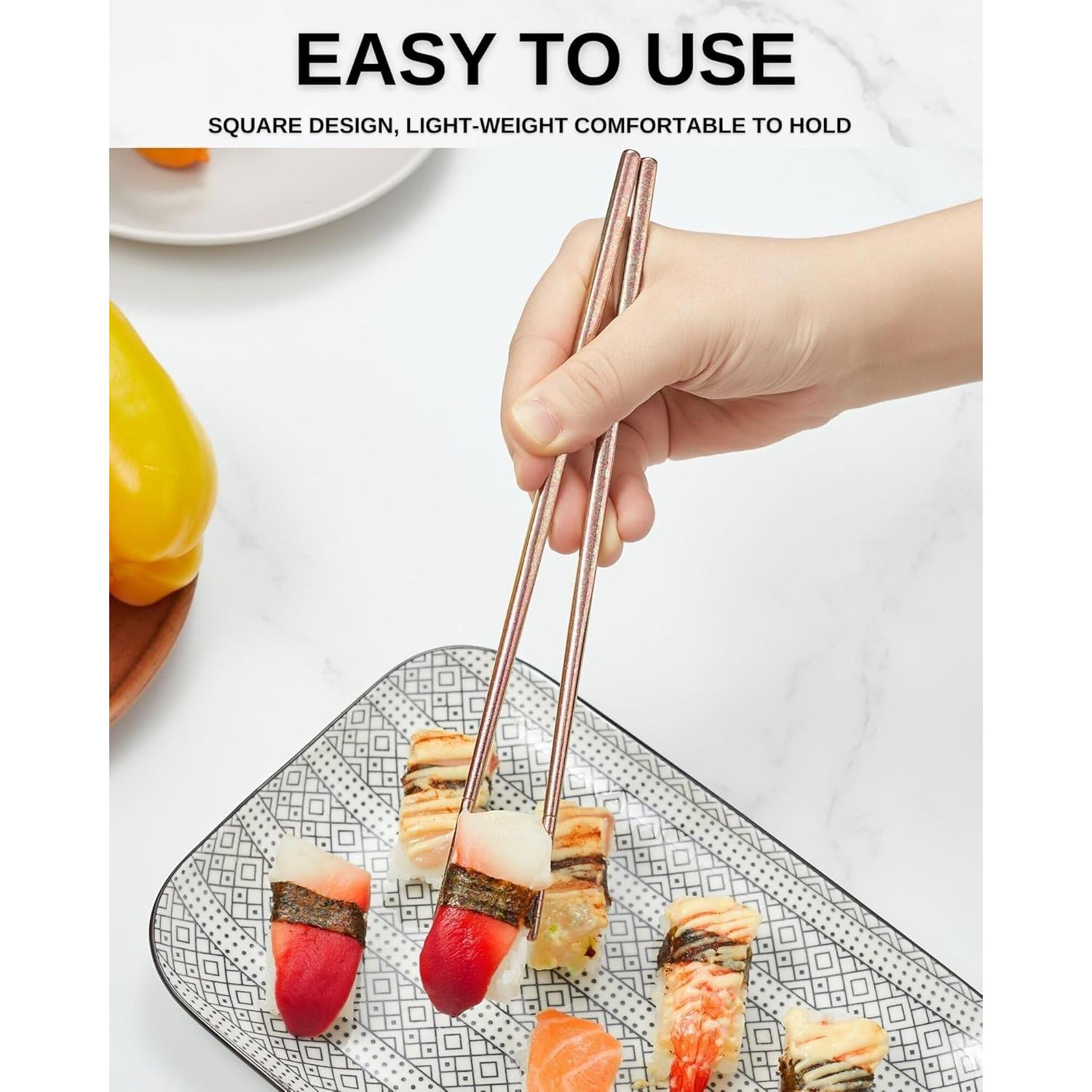 Palillos de Titanio Reutilizables MUMSUNG 23cm Antideslizantes