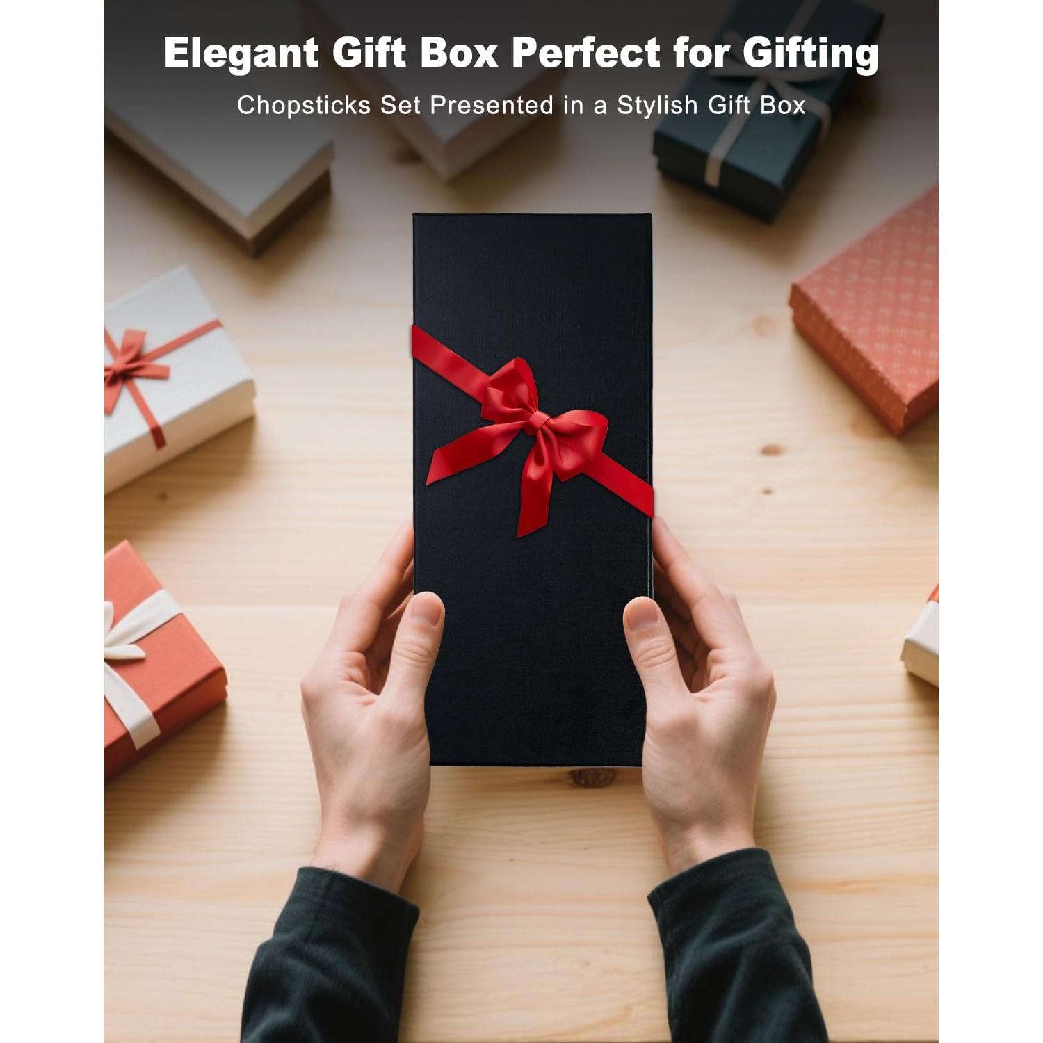 Palillos Reutilizables de Acero Inoxidable SUNRAYNEST - Antideslizantes y Apto para Lavavajillas