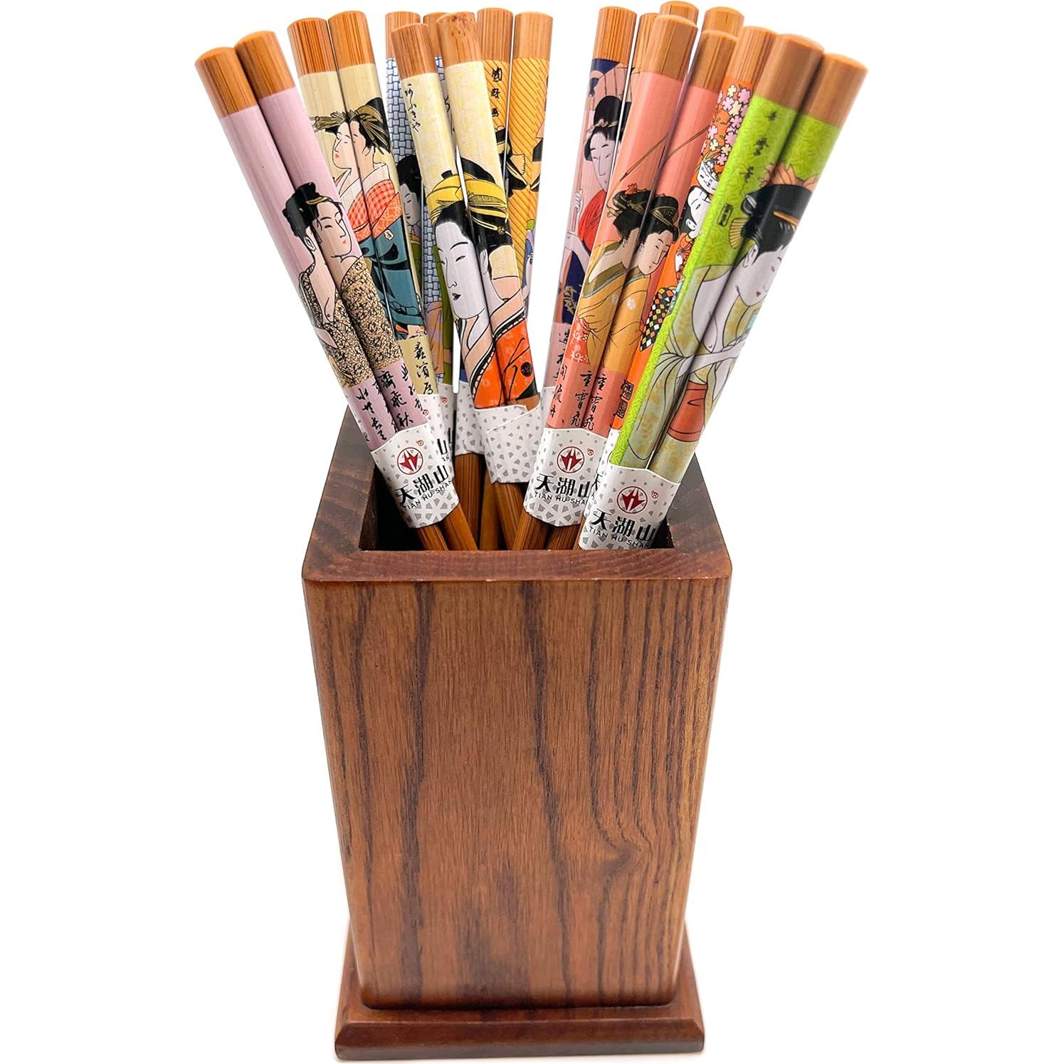 10 Pares de Palillos de Bambú Reutilizables LANHUTHS 22.5 cm