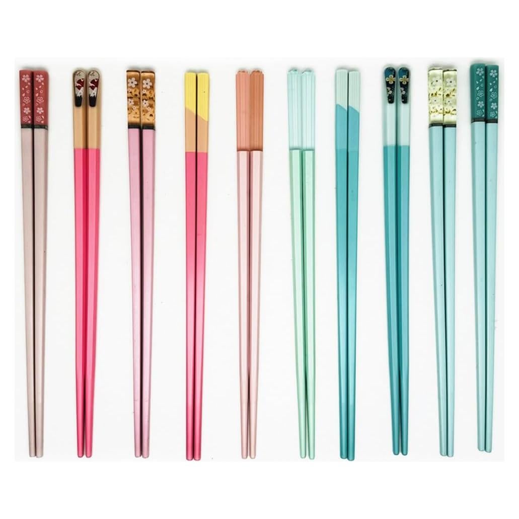 10 Pares de Palillos Reutilizables Koolemon 23.5 cm Antideslizantes