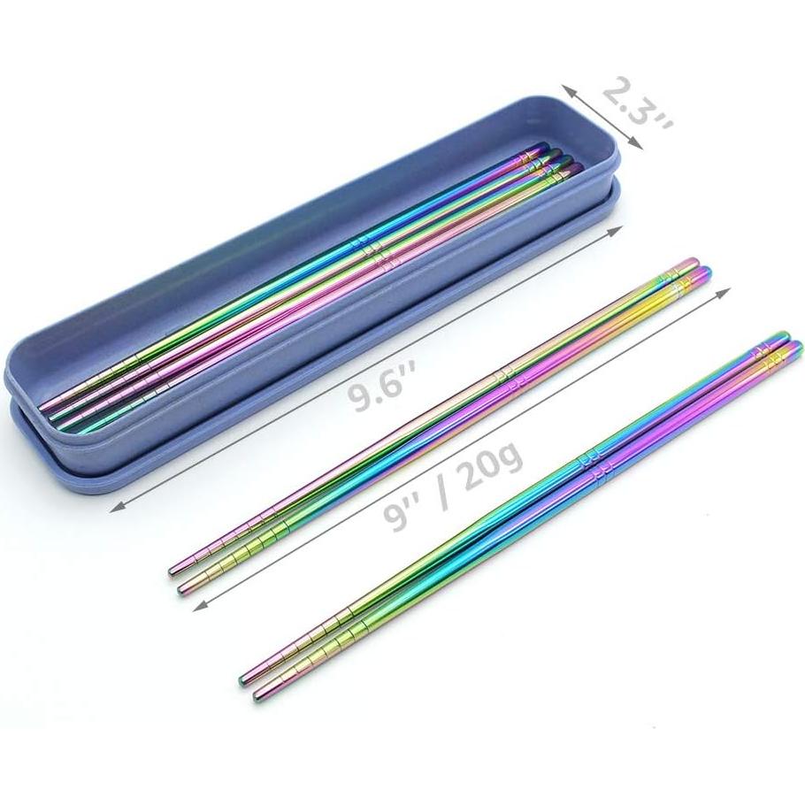 Juego de 5 Pares de Palillos de Acero Inoxidable M MUGIT 23 cm