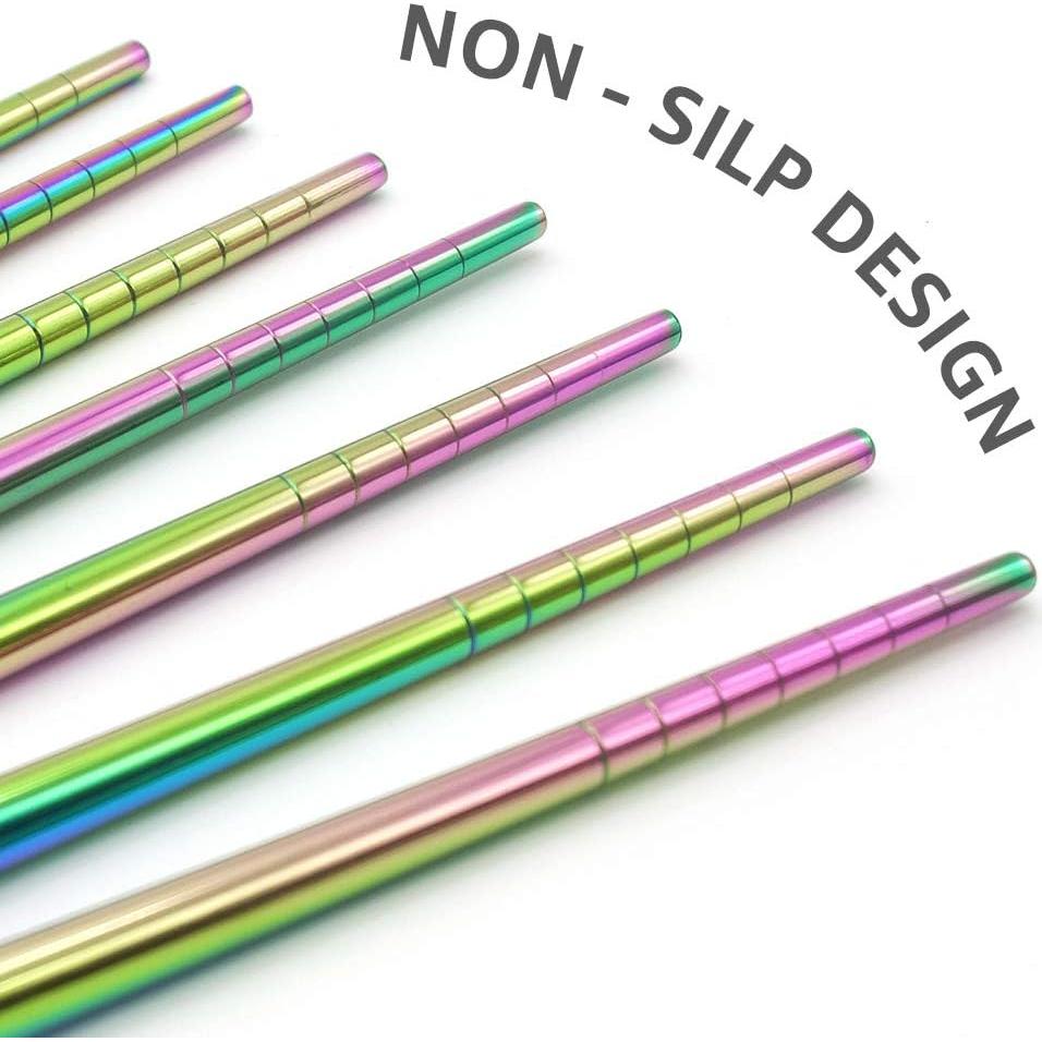 Juego de 5 Pares de Palillos de Acero Inoxidable M MUGIT 23 cm