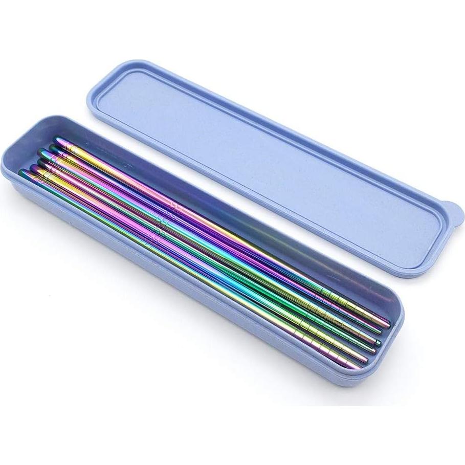 Juego de 5 Pares de Palillos de Acero Inoxidable M MUGIT 23 cm