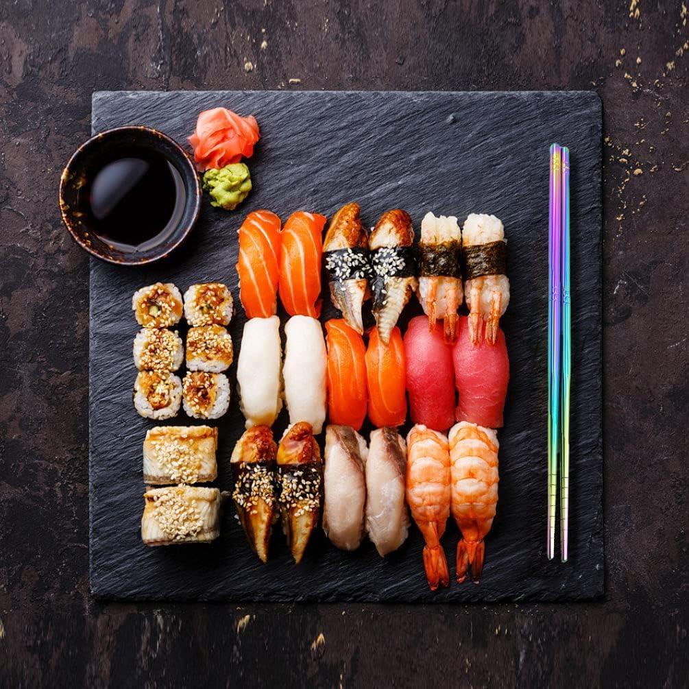 Juego de 5 Pares de Palillos de Acero Inoxidable M MUGIT 23 cm