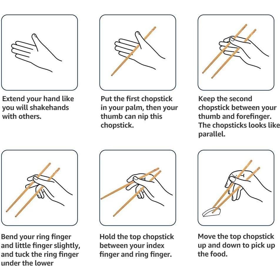 Juego de 5 Pares de Palillos de Acero Inoxidable M MUGIT 23 cm