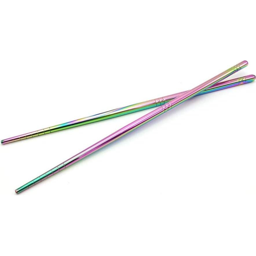 Juego de 5 Pares de Palillos de Acero Inoxidable M MUGIT 23 cm