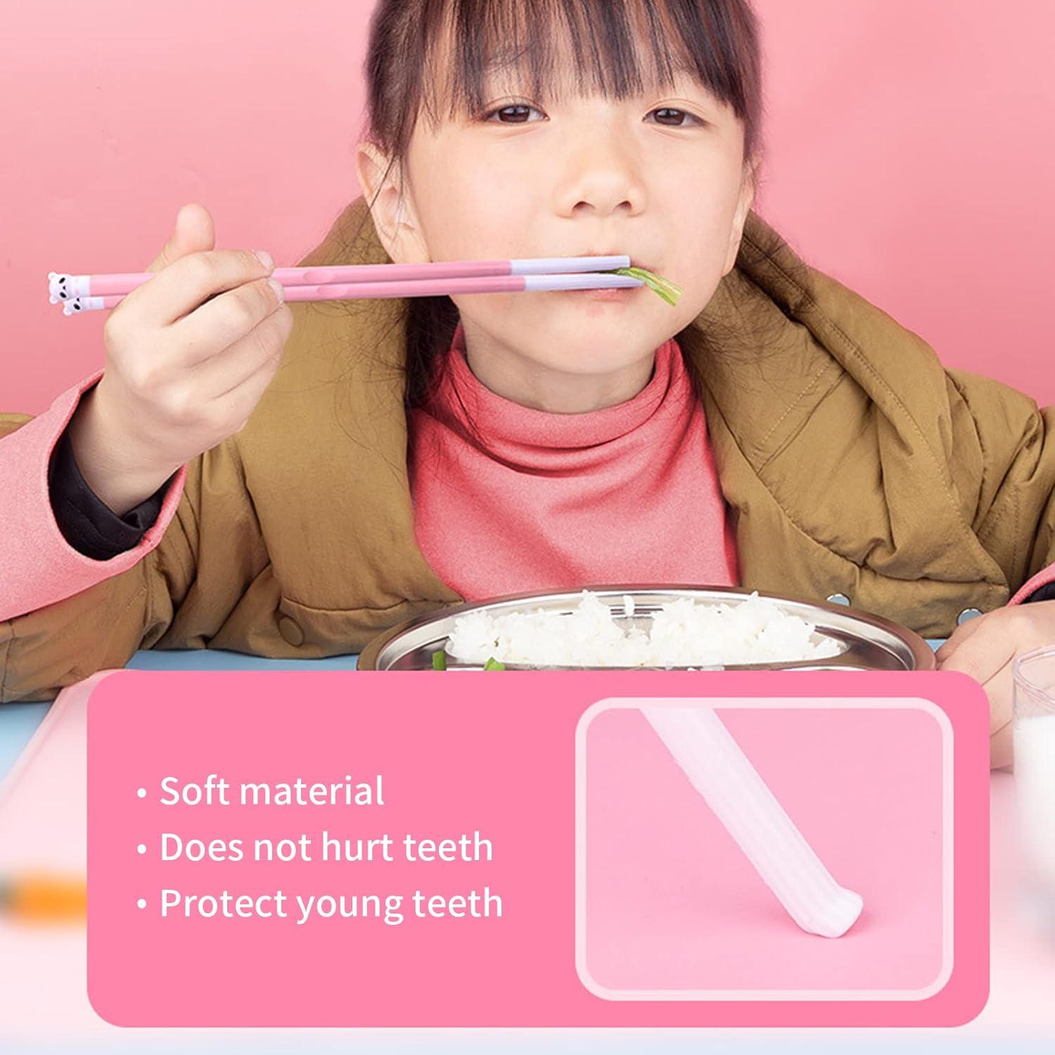 Palillos Portátiles de Silicona Darunfa 19.8 cm 2 Pares Rosa y Azul