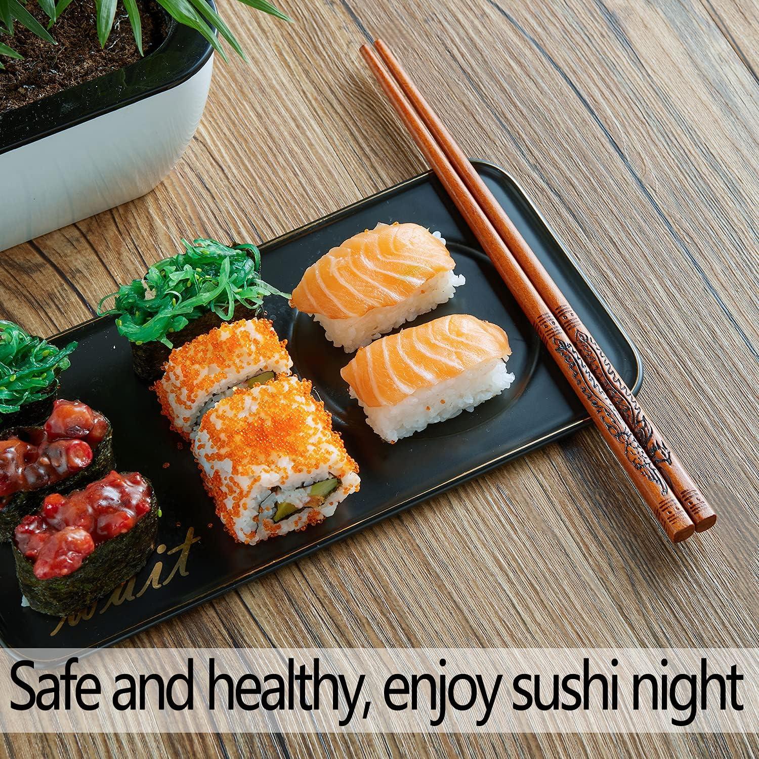 Juego de Palillos Reutilizables KAHACIYO con Dragón y Fénix - 2 Pares