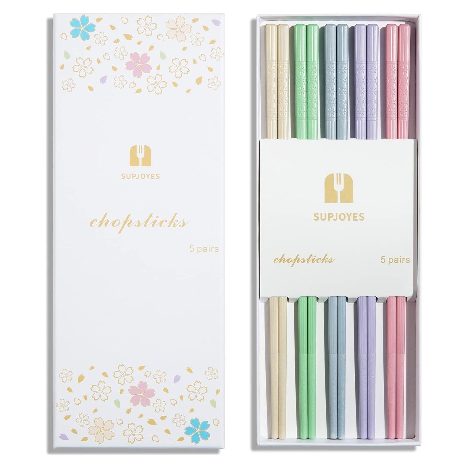 Set de Palillos Reutilizables SUPJOYES 5 Pares Multicolor 24.1cm