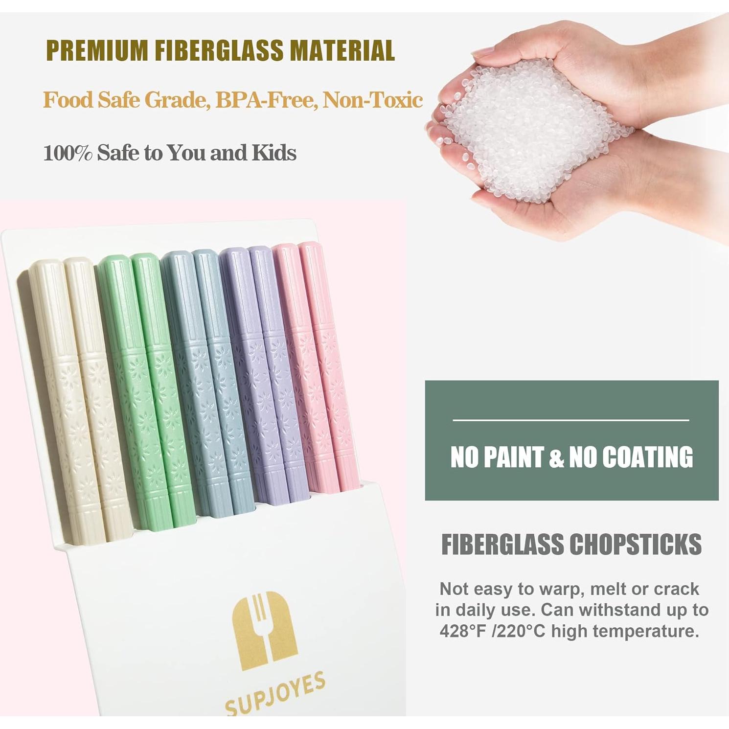 Set de Palillos Reutilizables SUPJOYES 5 Pares Multicolor 24.1cm