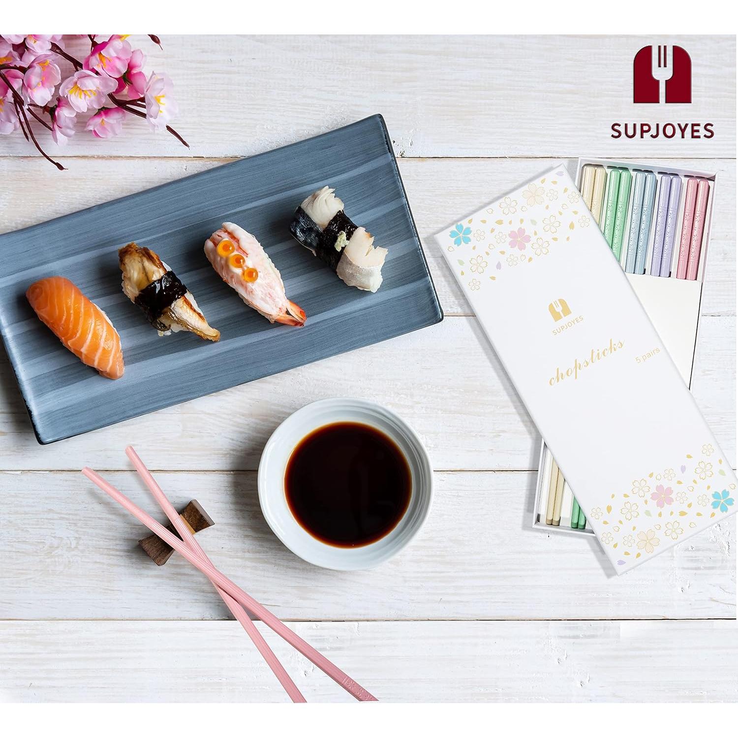 Set de Palillos Reutilizables SUPJOYES 5 Pares Multicolor 24.1cm