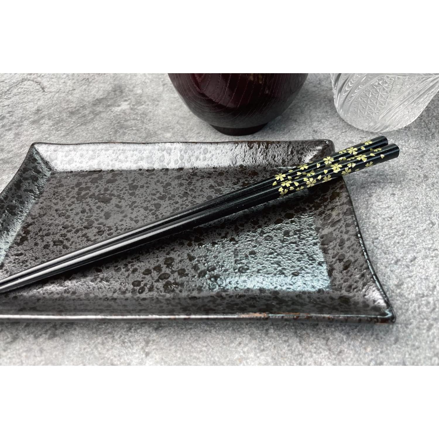 Palillos Japoneses Premium de Madera con Laca Tradicional - Negro